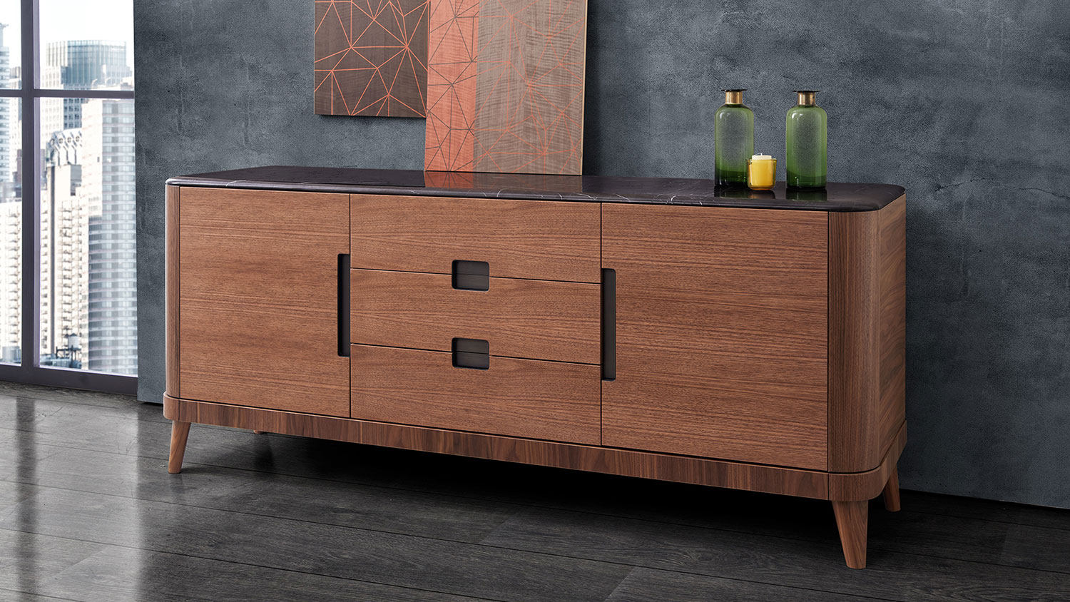 ada 2 doors and 3 drawers sideboard 4214