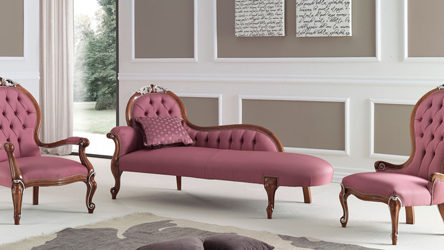 classic chaise lounge and armchairs 4386