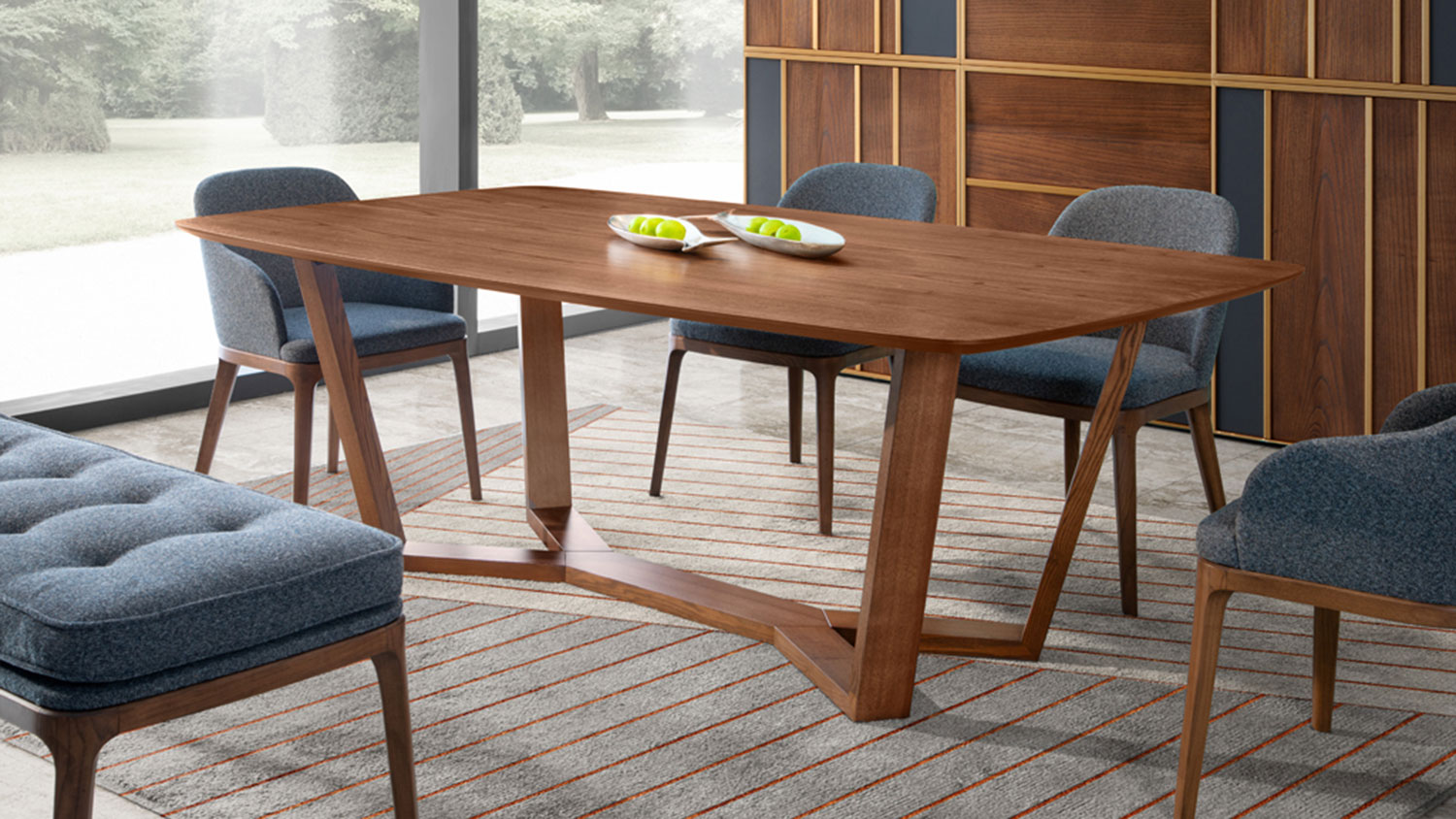 ermione modern oblong dining table 7050