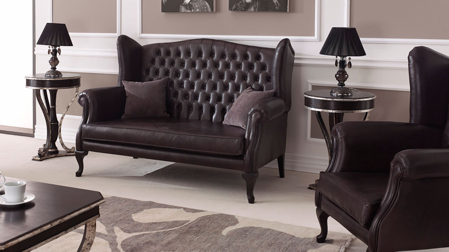 high back old england sofa by sevensedie in brown leather 592