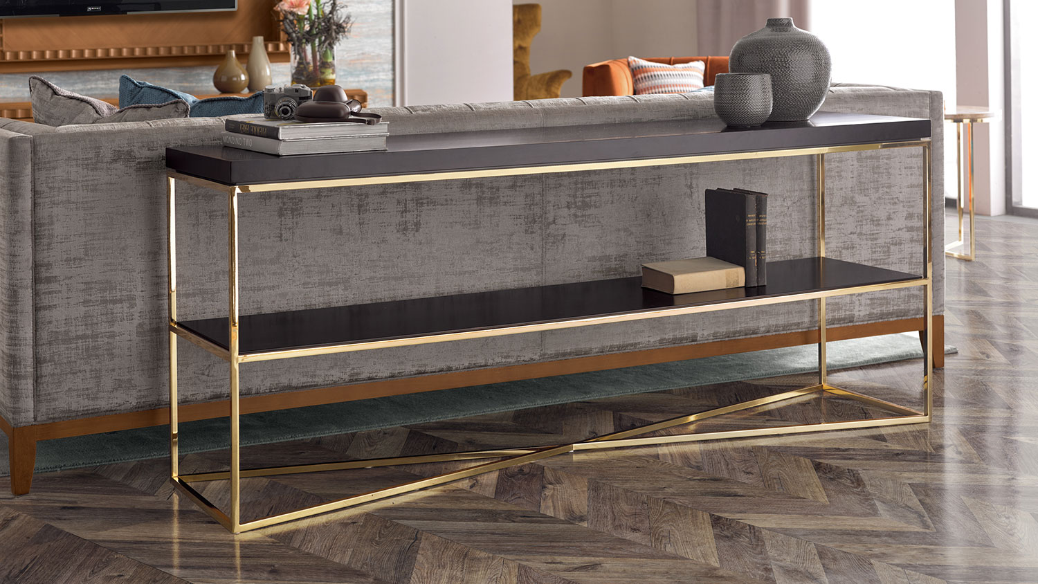 klepsidra gold plated consolle 2559