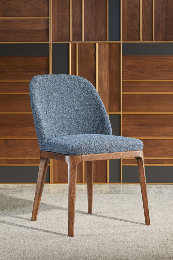 modern carmela chair with ash wood base and upholstered seat 7610