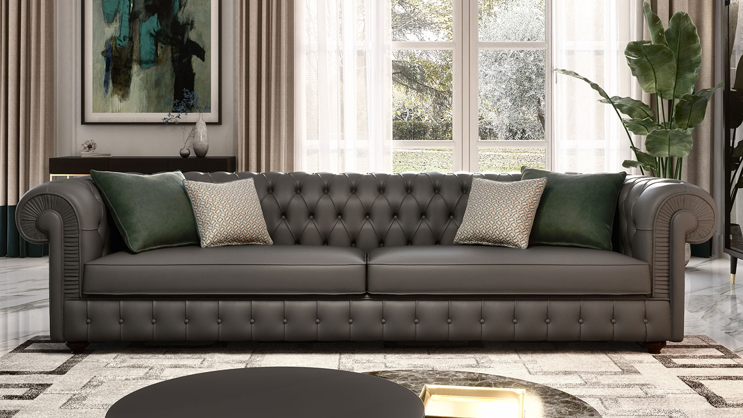 tevere large leather sofa 5416