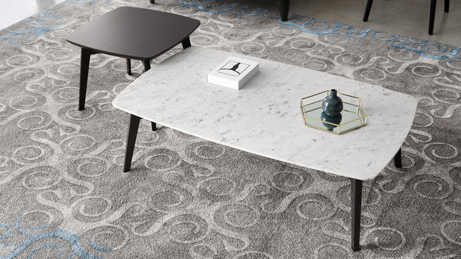 theo modern coffee table set wih carrara marble top 4962