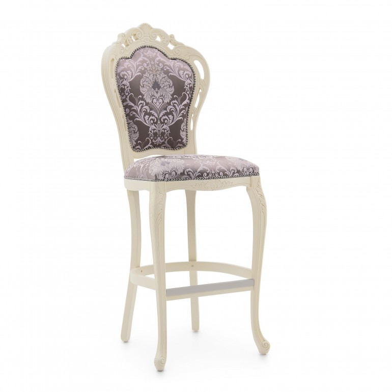 Bar Stools Italian Furniture Sevense 1304 Classic Style Wood Barstool Traforata