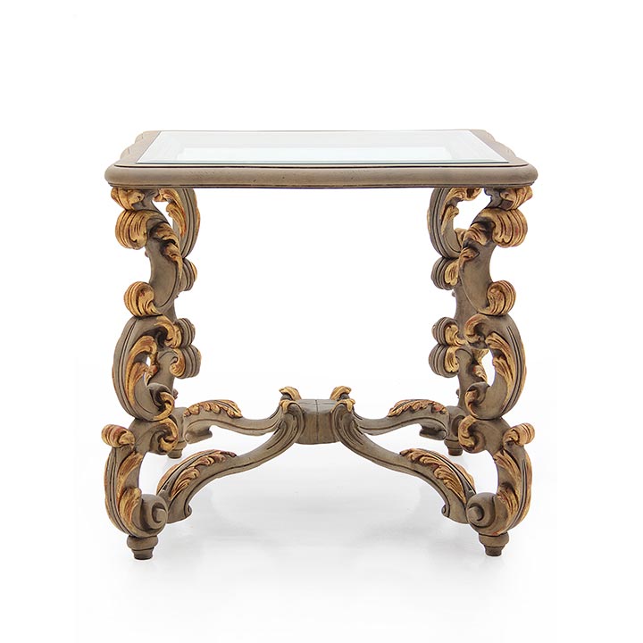197 baroque style square wood gold table firenze