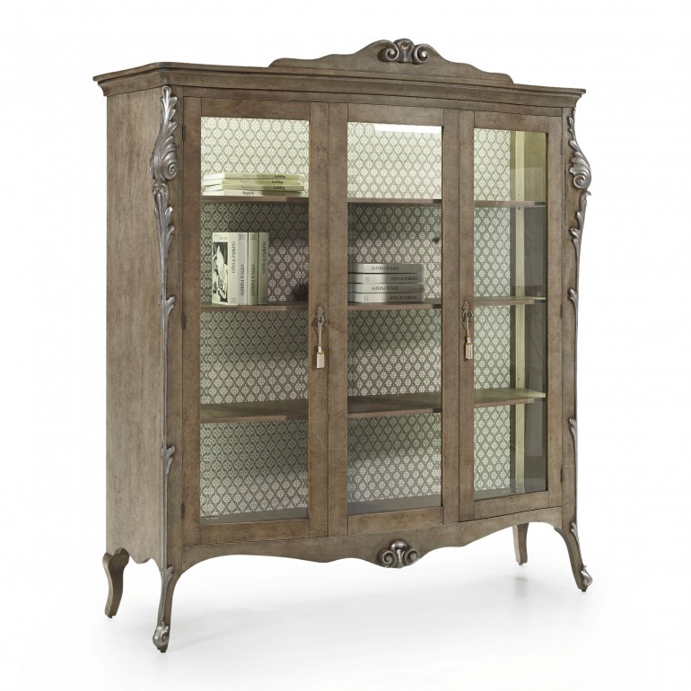 4593 classic style wood glass cupboard aura