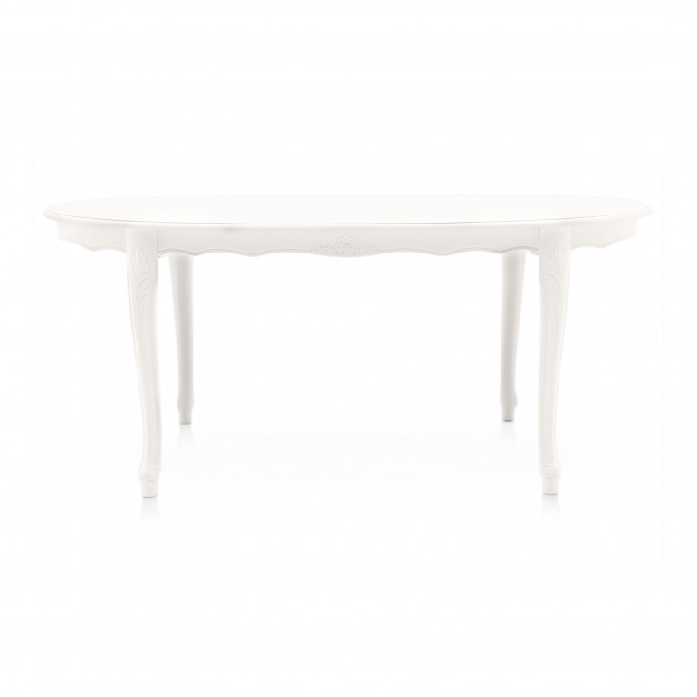 oval lacquered wooden table