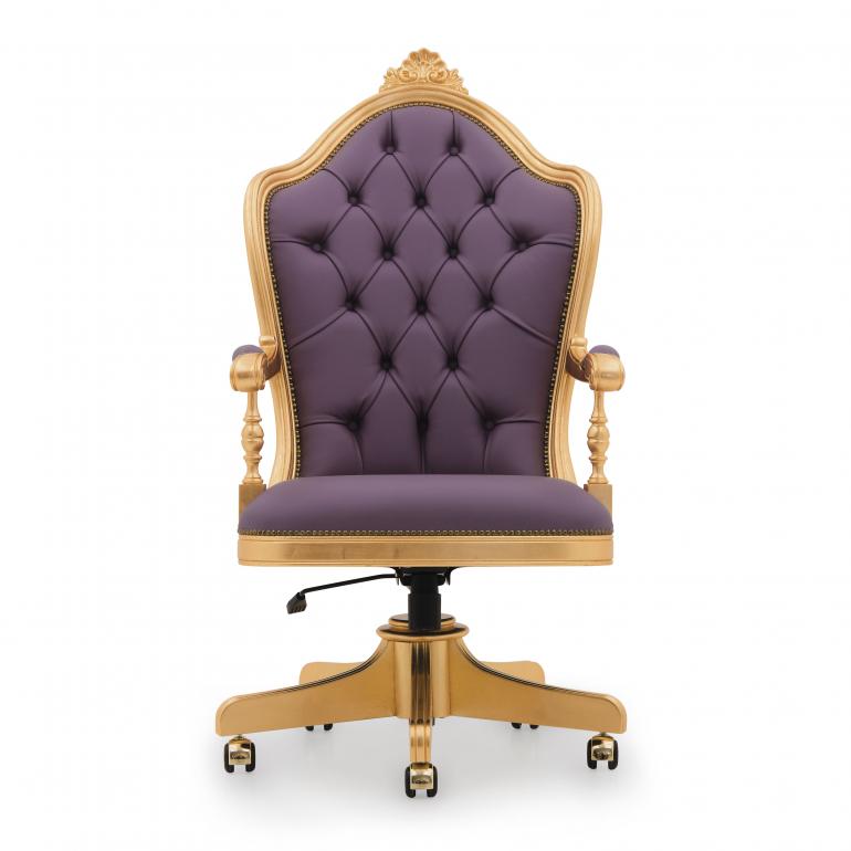 5564 baroque style wood swivel armchair vera