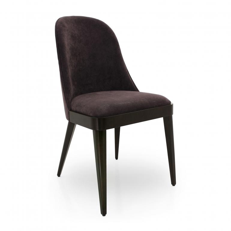 Modern dining chair Svezia by Sevensedie -  beech wood frame -  Iconic rounded back -  Polished in an elegant Wengè finish 