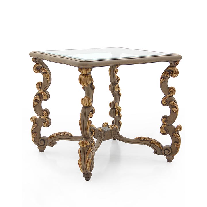 619 baroque style square wood gold table firenze1