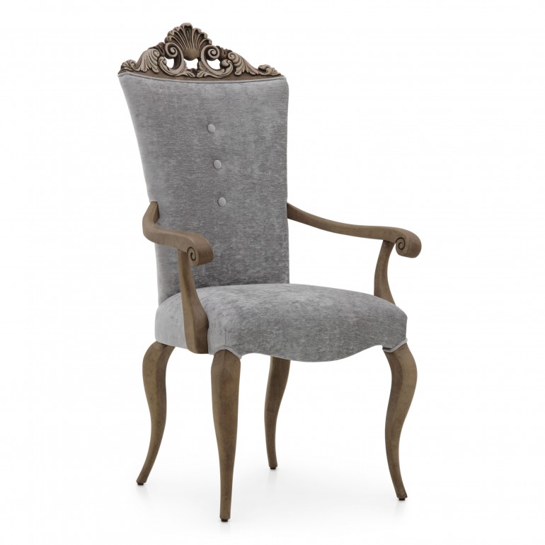 baroque style small wooden armchair