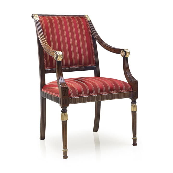 empire style wooden small armchair