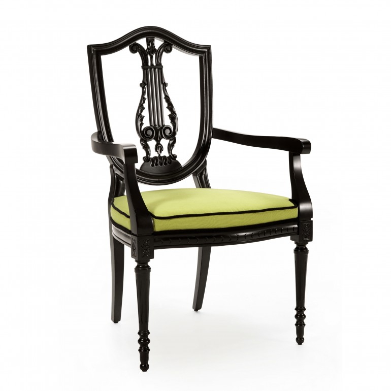 7598 classic style wood armchair violino c