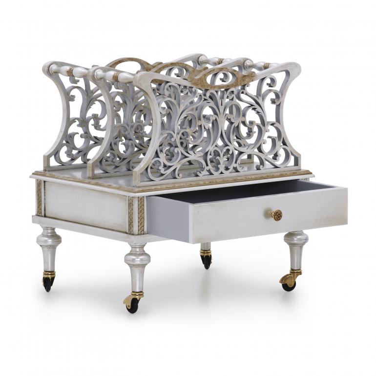 Classic Style Magazine Rack Made of Wood Aurelio