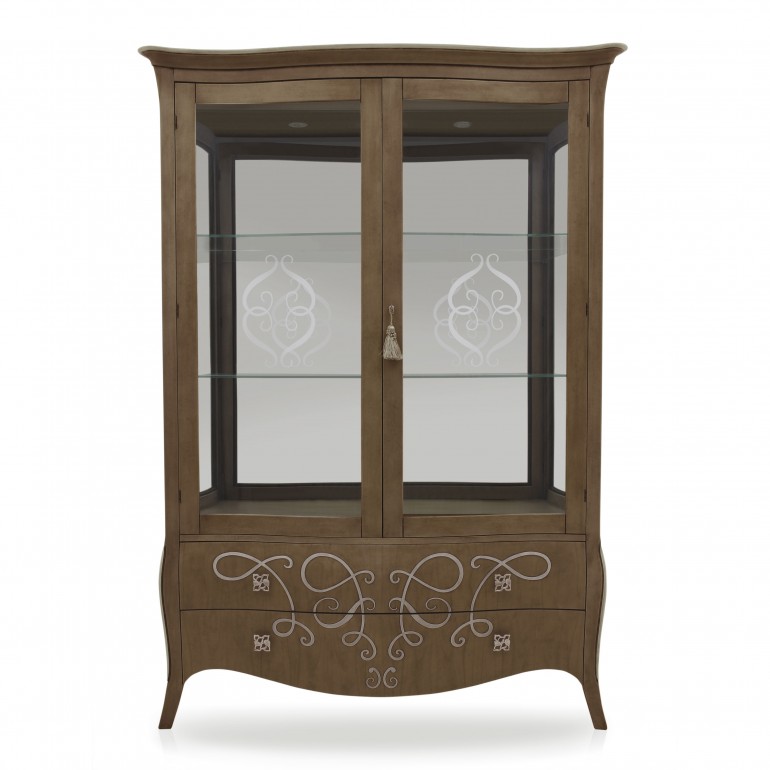 classic style wooden glass cupboard