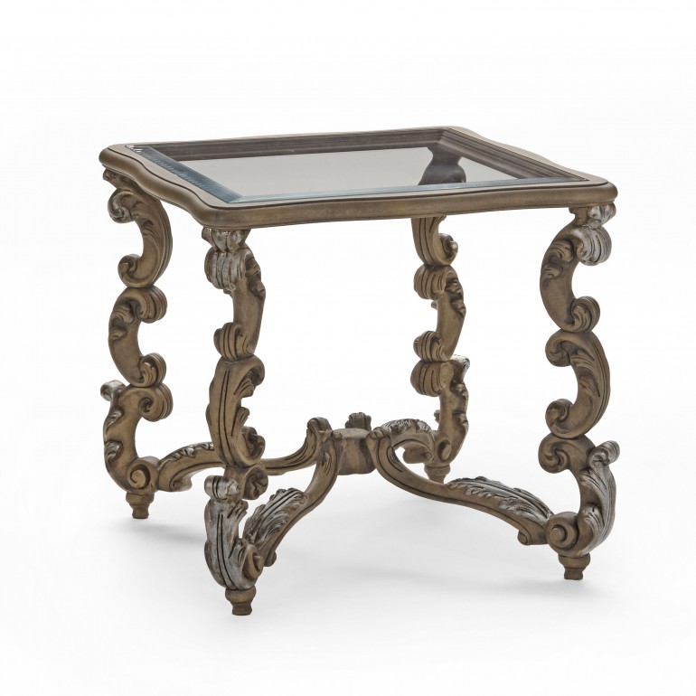 9795 baroque style square wood table firenze