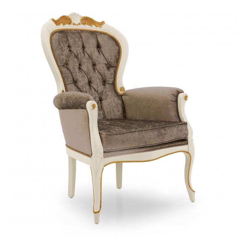 classic style wood armchair foglia 3826