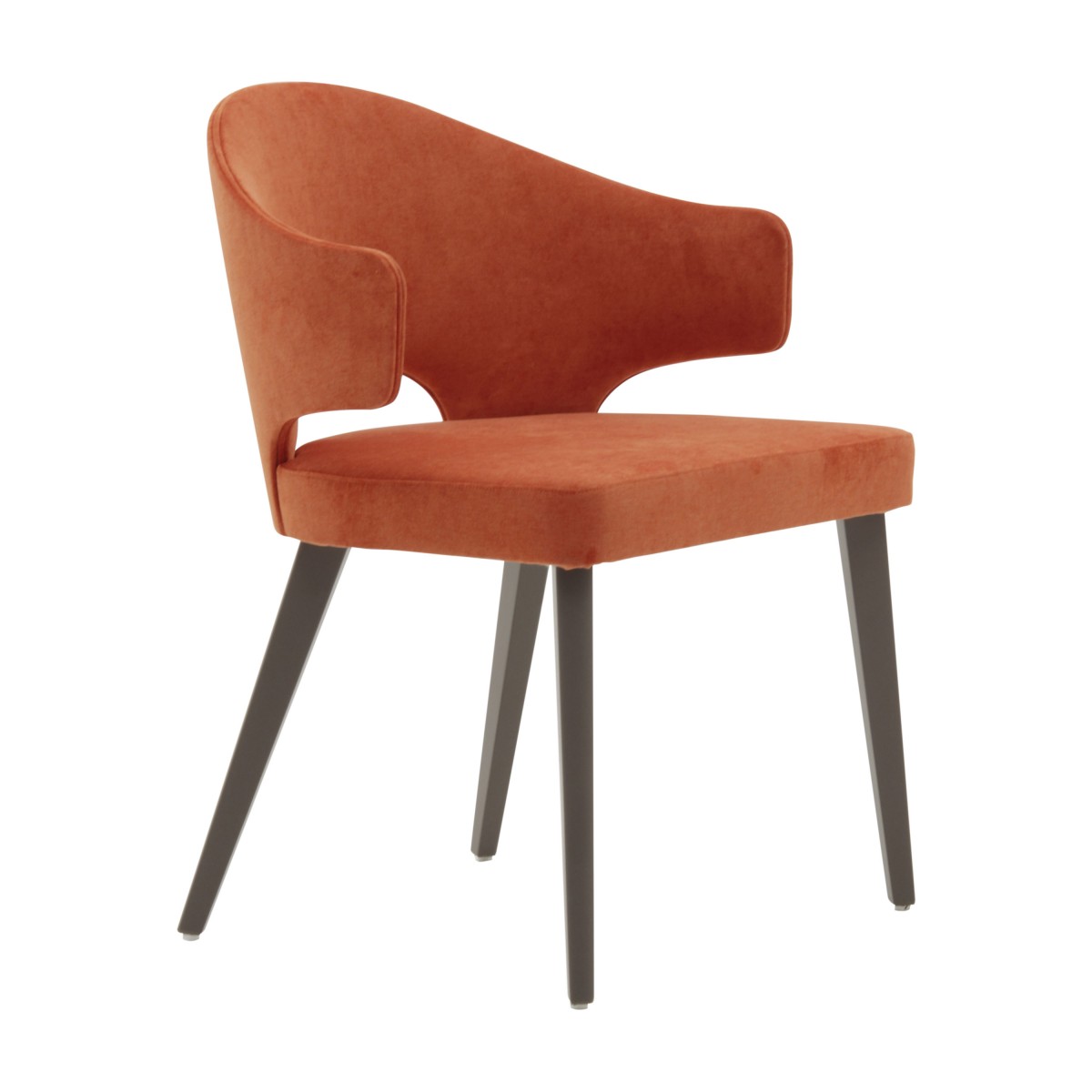 contemporary italian wood orange armchair eva 9781