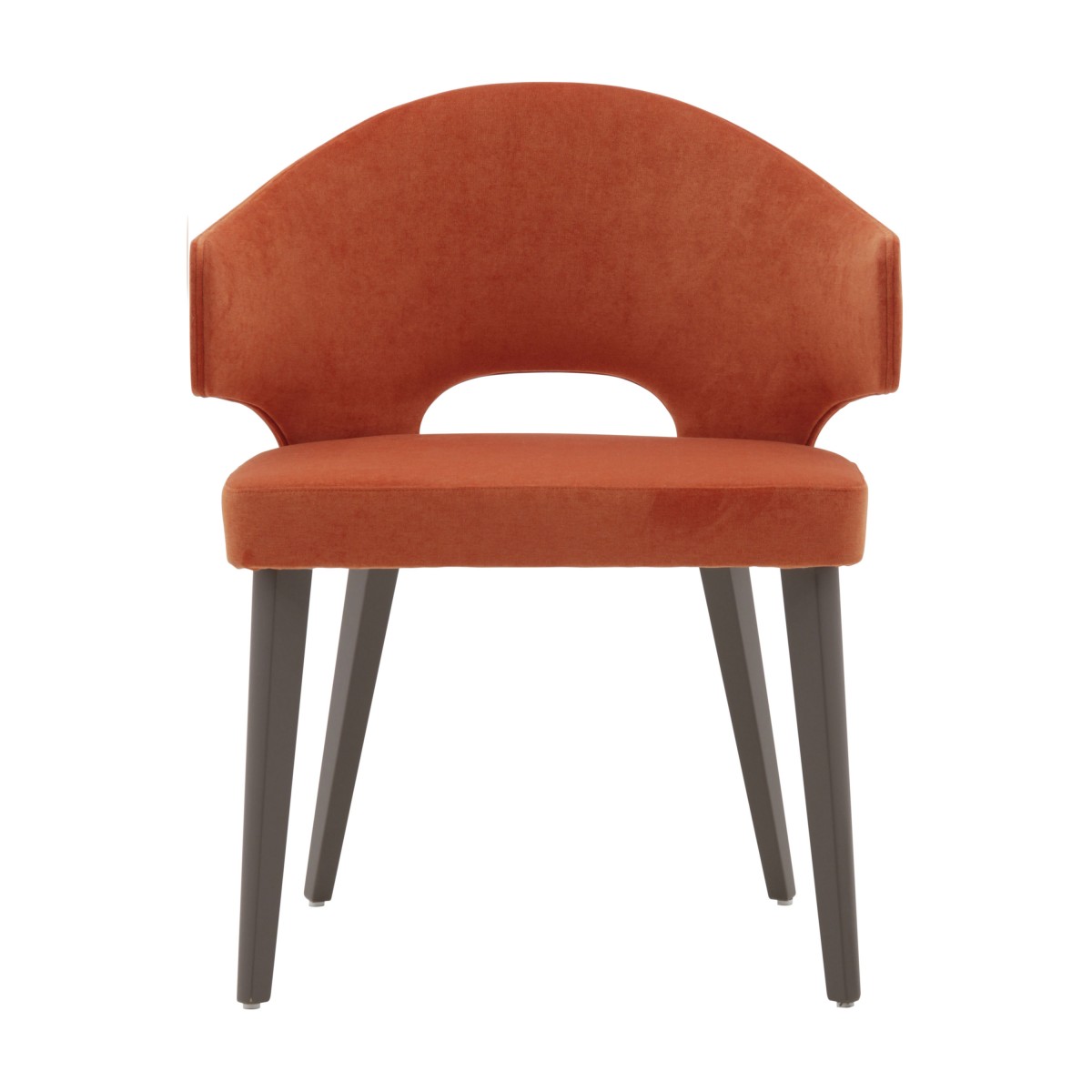 contemporary italian wood orange armchair eva1 8909