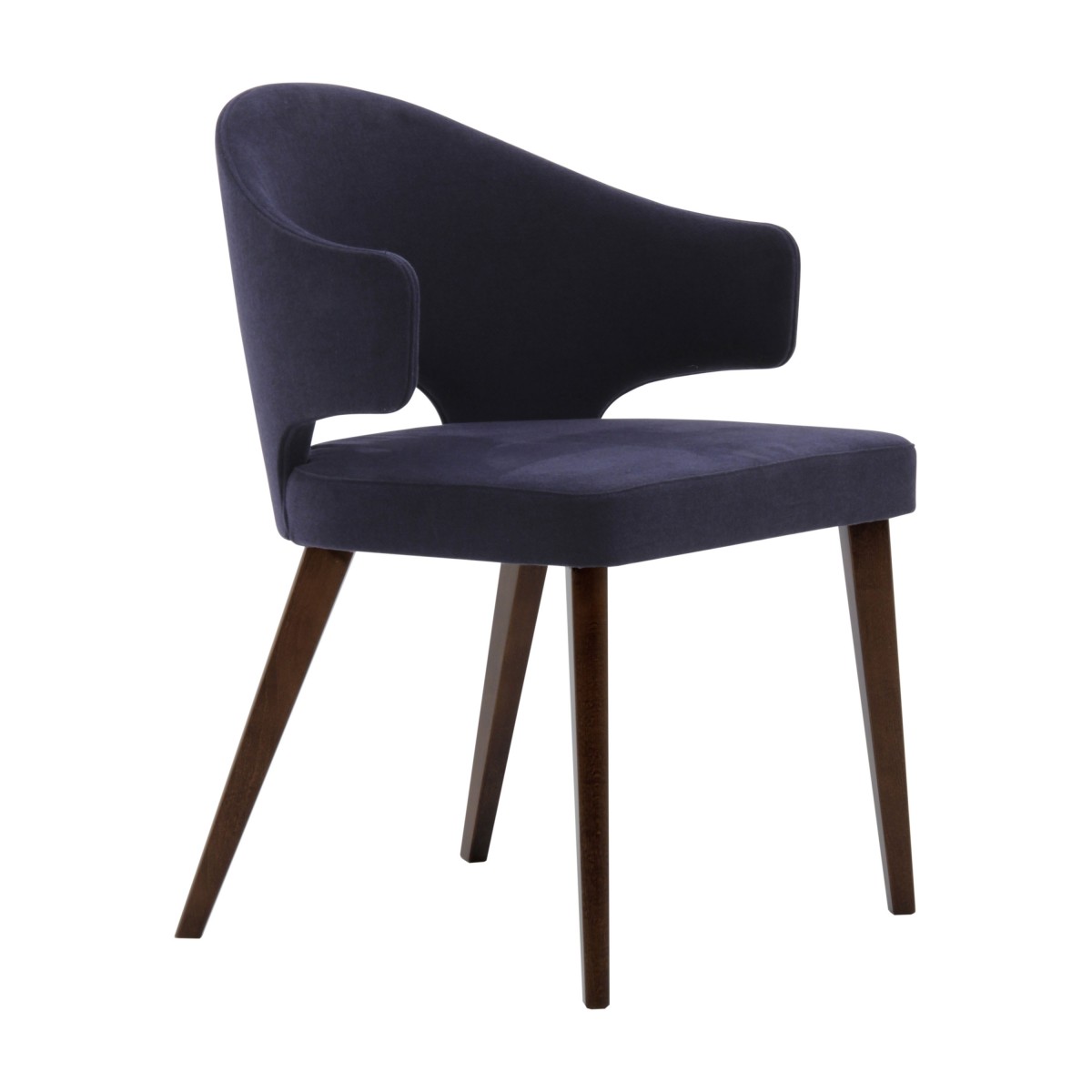 contemporary italian wood purple armchair eva 5642