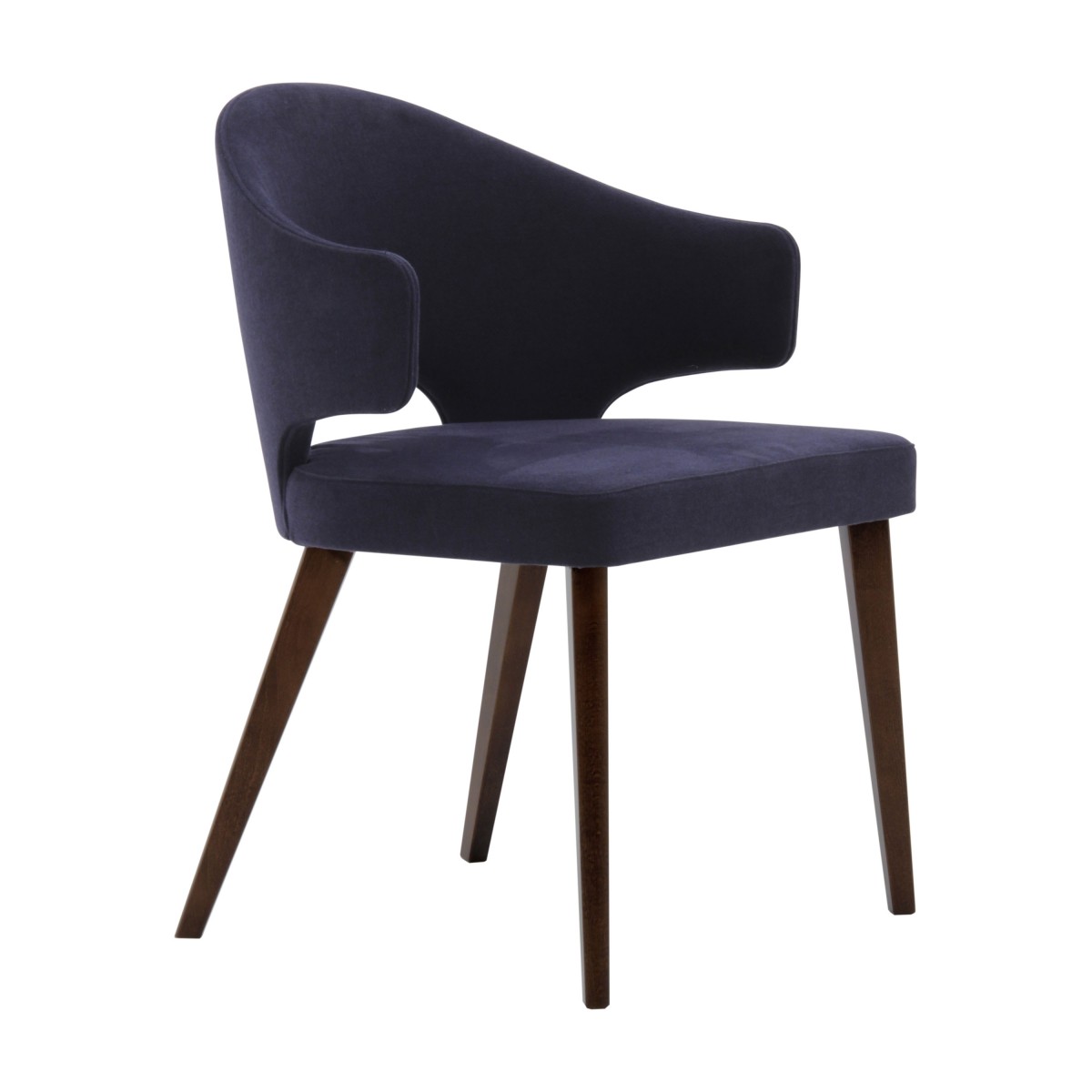 contemporary italian wood purple armchair eva 5642