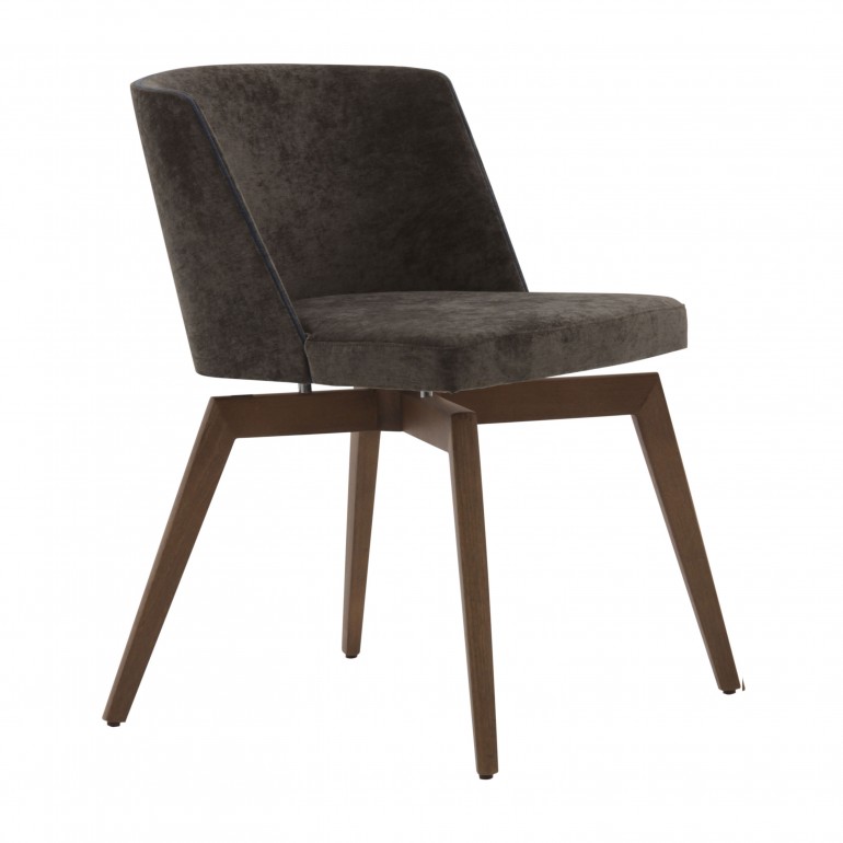 Contemporary dining chair Marta by Sevensedie -  with beech wood frame, upholstered and polished 