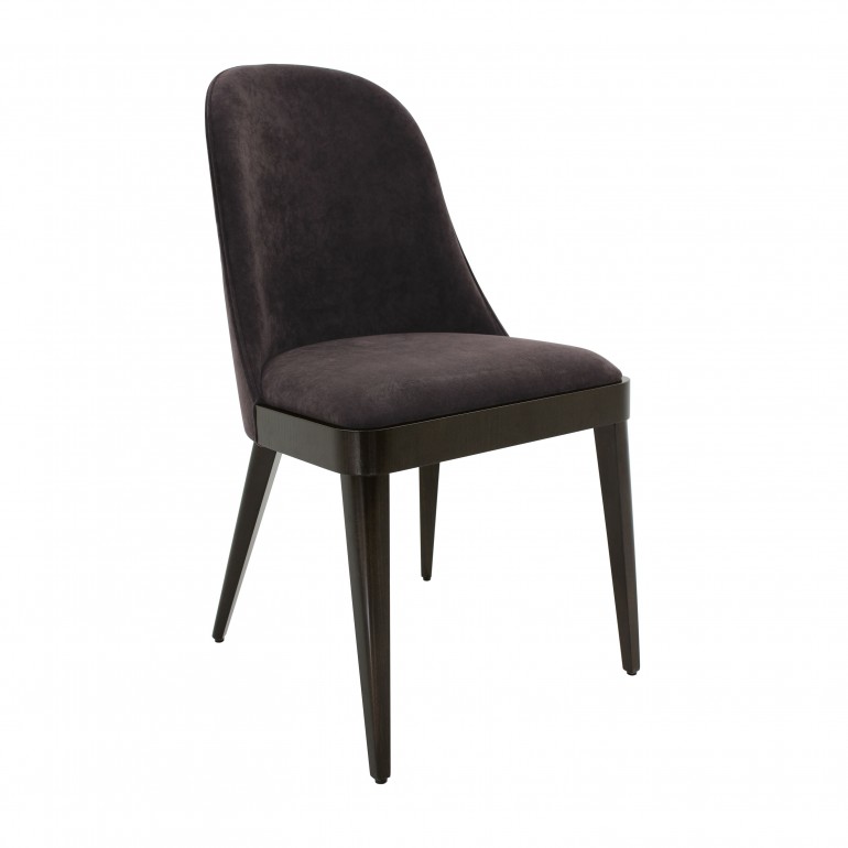 Modern dining chair Svezia by Sevensedie -  beech wood frame -  Iconic rounded back -  Polished in an elegant Wengè finish 