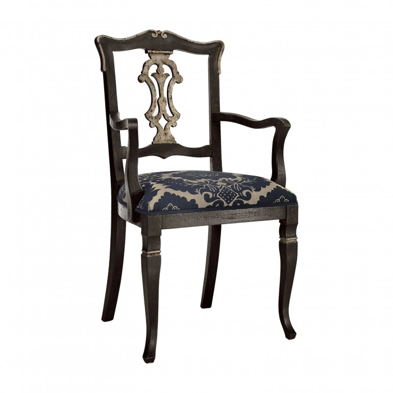 venetian style wooden small armchair