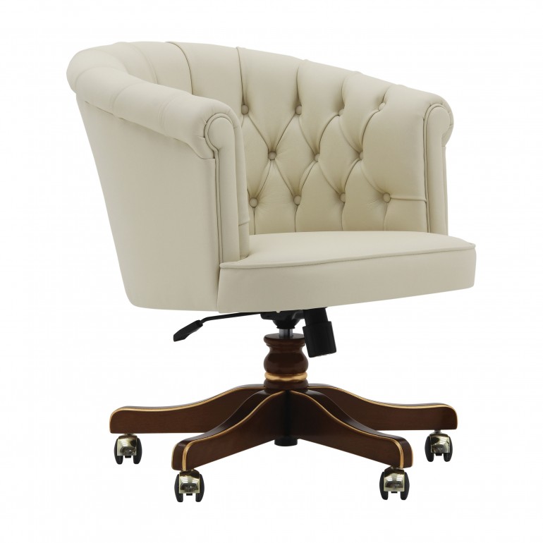 classic style wooden swivel armchair