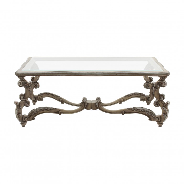 baroque style rectangular wooden coffee table