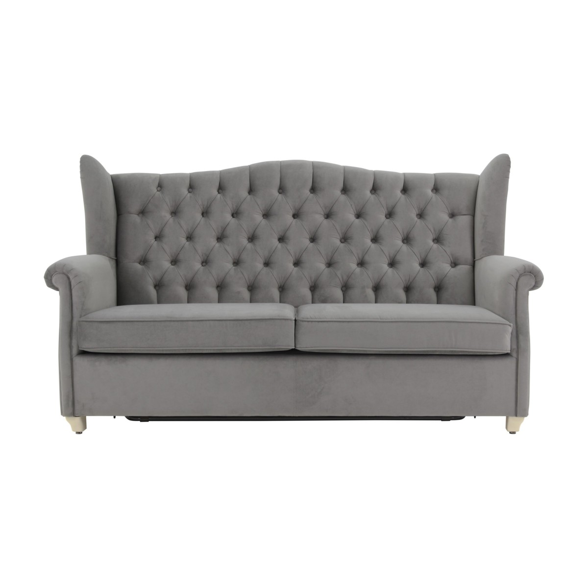 Italian sofa bed, grey velvet, pull out mechanism,2 seater,double bed,convertible with revolving bed mechanism 