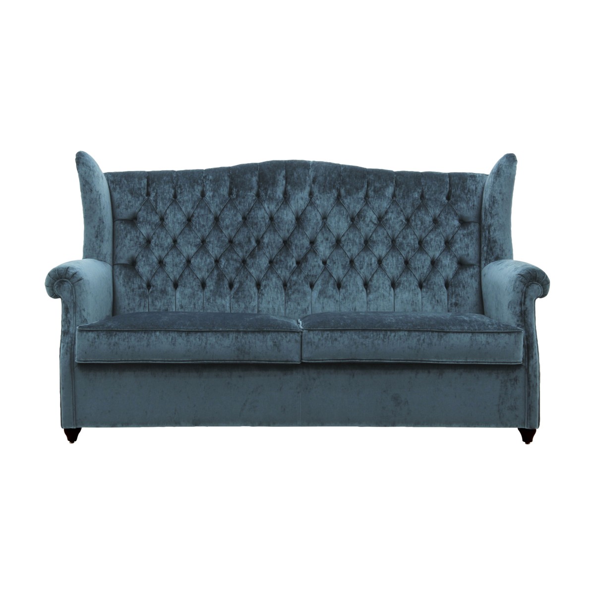 Italian sleeper couch, convertible sofa bed, blue sofa bed in classic style, with revolving bed mechanism 