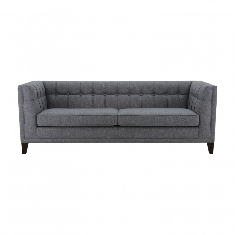 Contemporary Italian sofa - sofa upholstered in grey/blue bouchle fabric - Italian 4 seater sofa