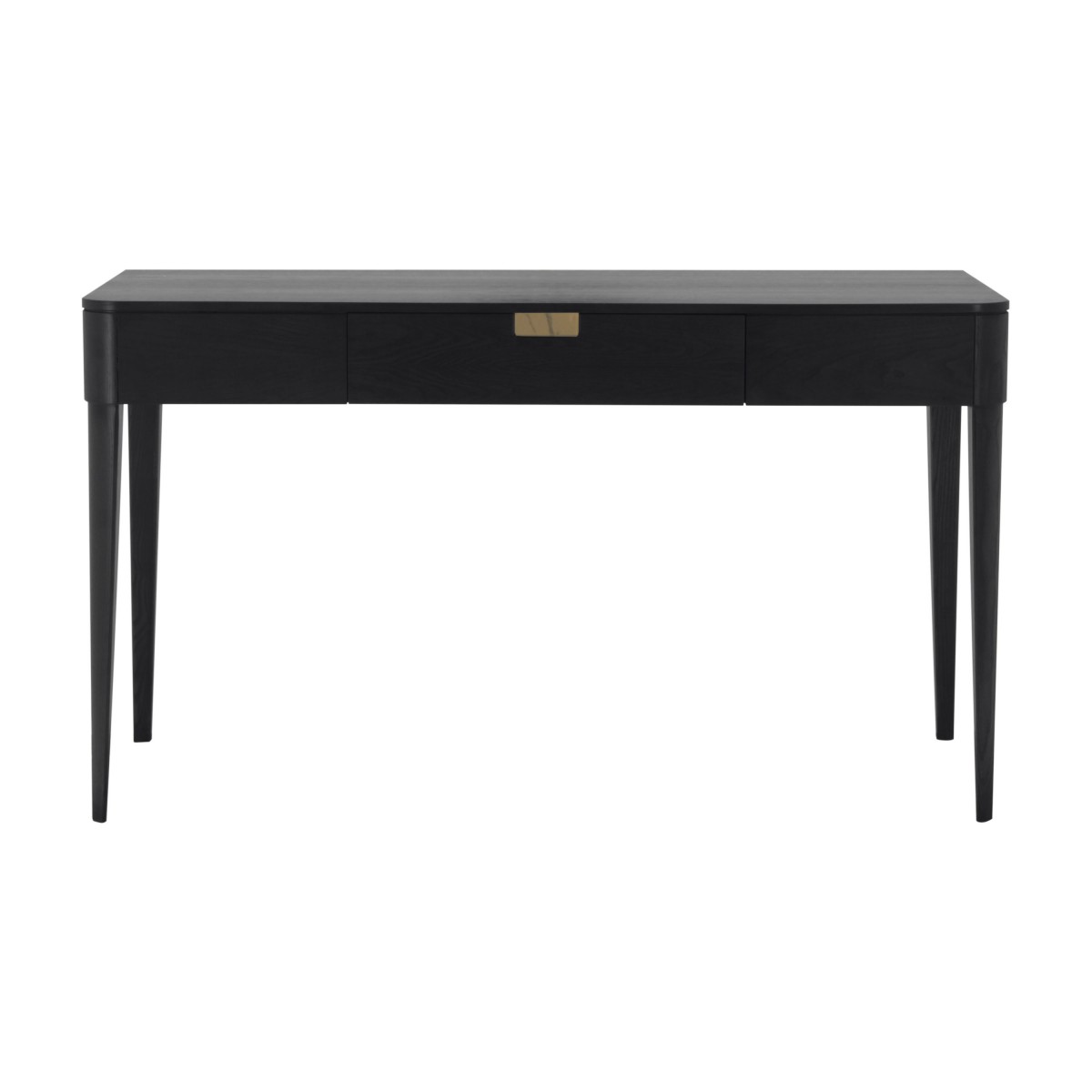 Modern Ash wood writing desk, with gold plated inserts