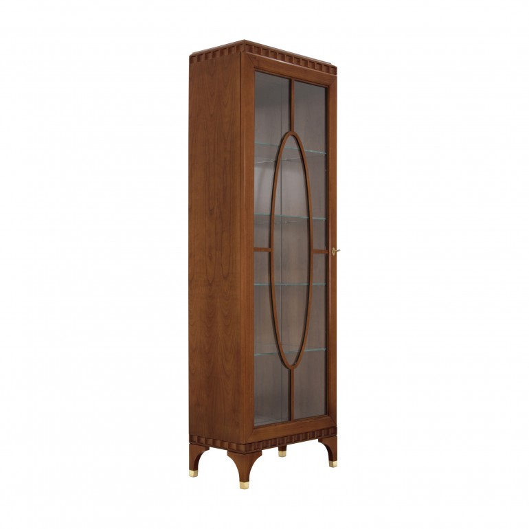 1 door display cabinet  in cherry wood finish, contemporary Italian design manufactury