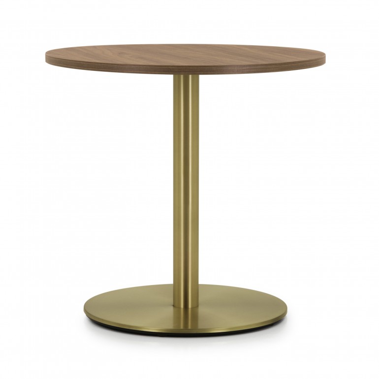 Contemporary style table with metal base