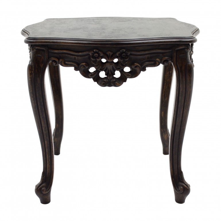 baroque style square wooden lamp table