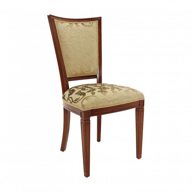 Classic hotel chair Praga by Sevensedie - beech wood frame, polished. padded back, upholstered  