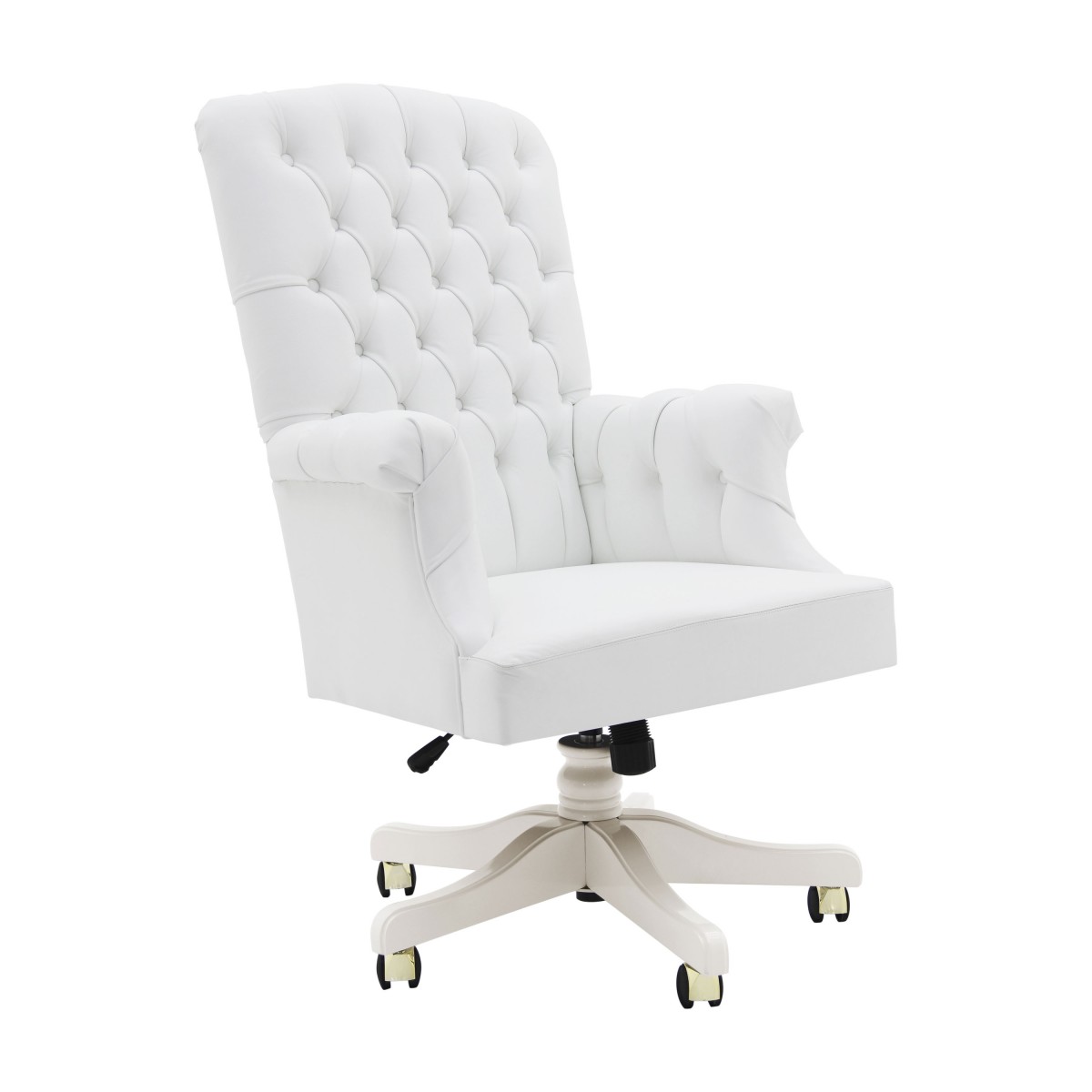 white italian leather armchair president 4096