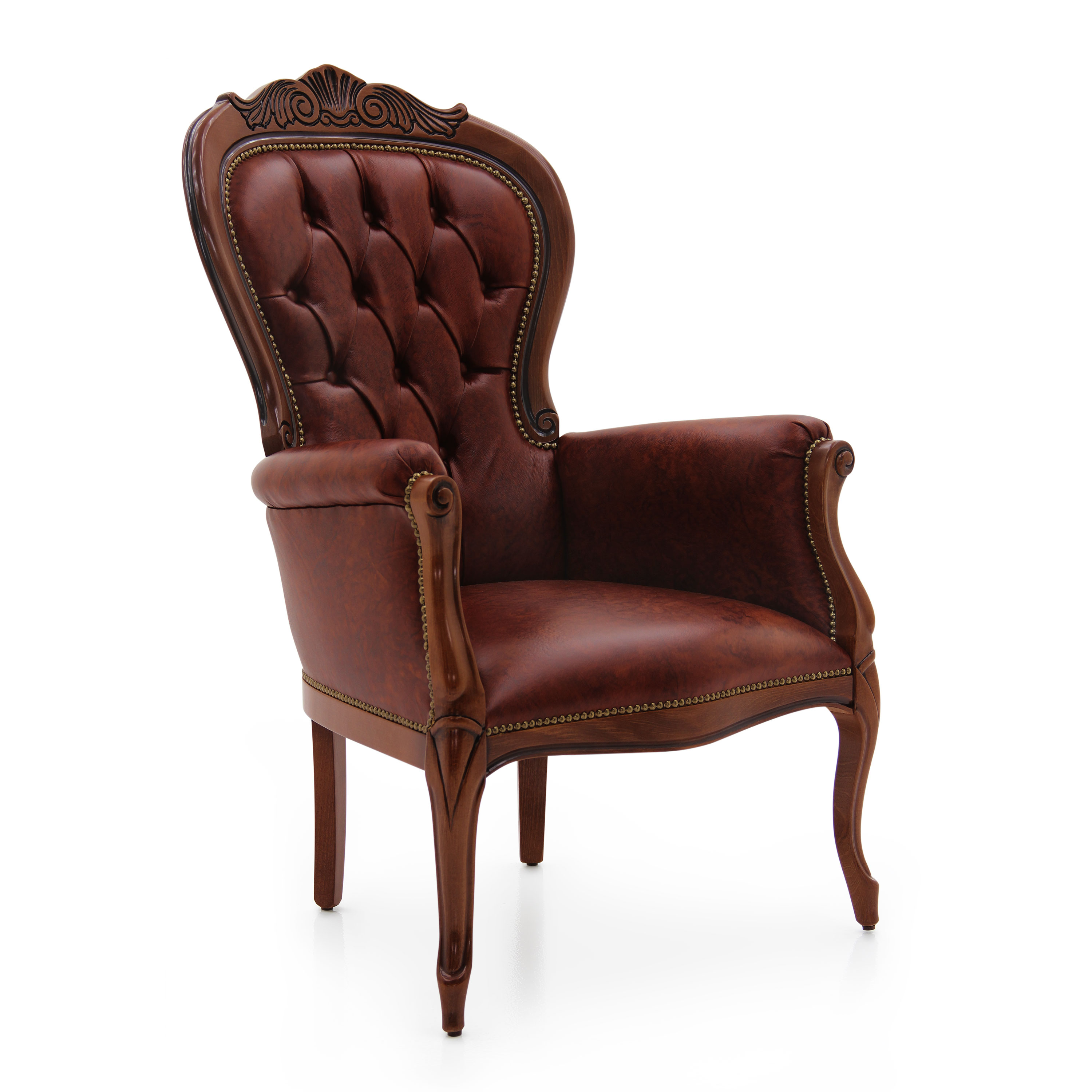 Louis Philippe Style Armchair Made of Wood Foglia | Sevensedie