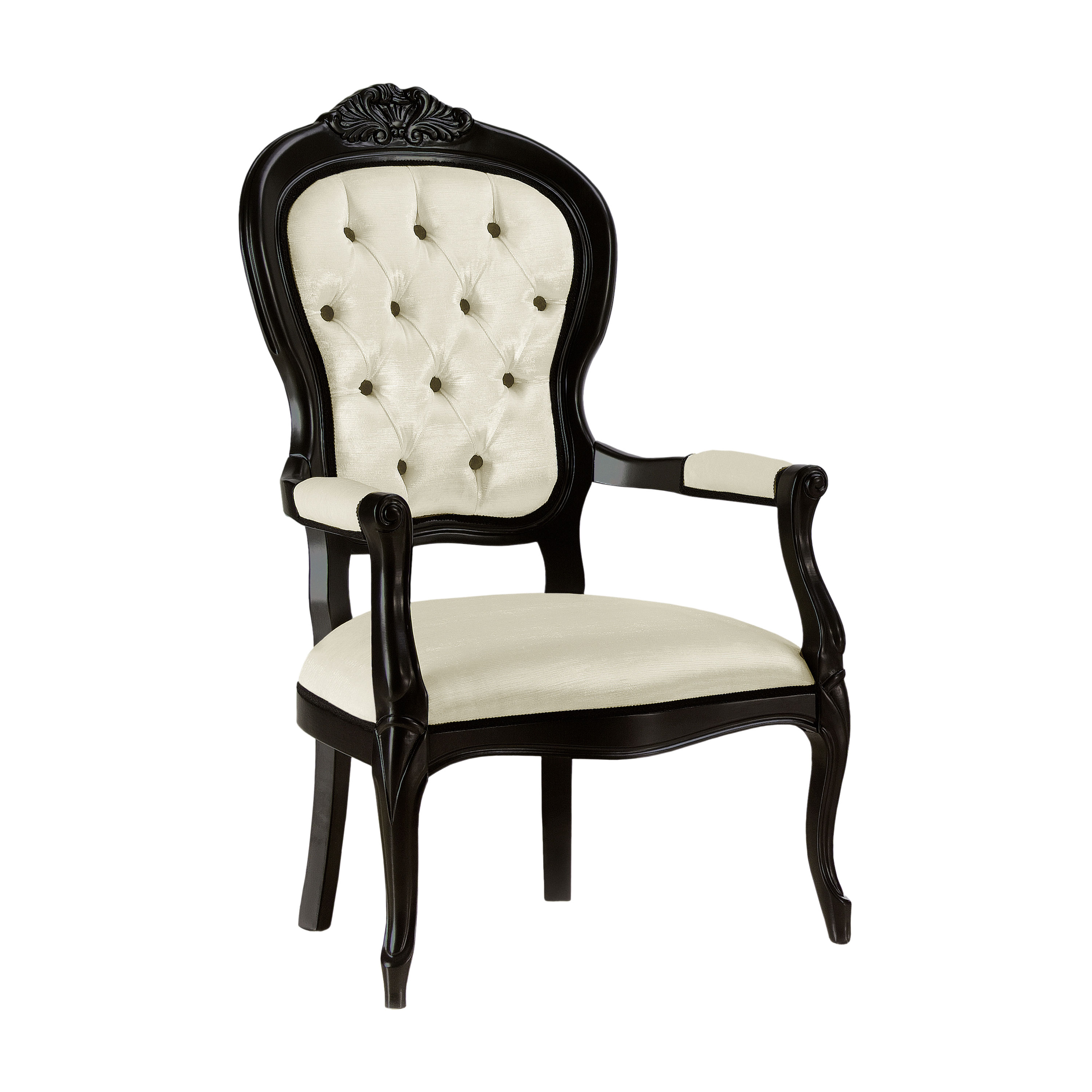 Black and White Chair With Armrests Louis XV  Black and white chair, White  chair, Louis chairs