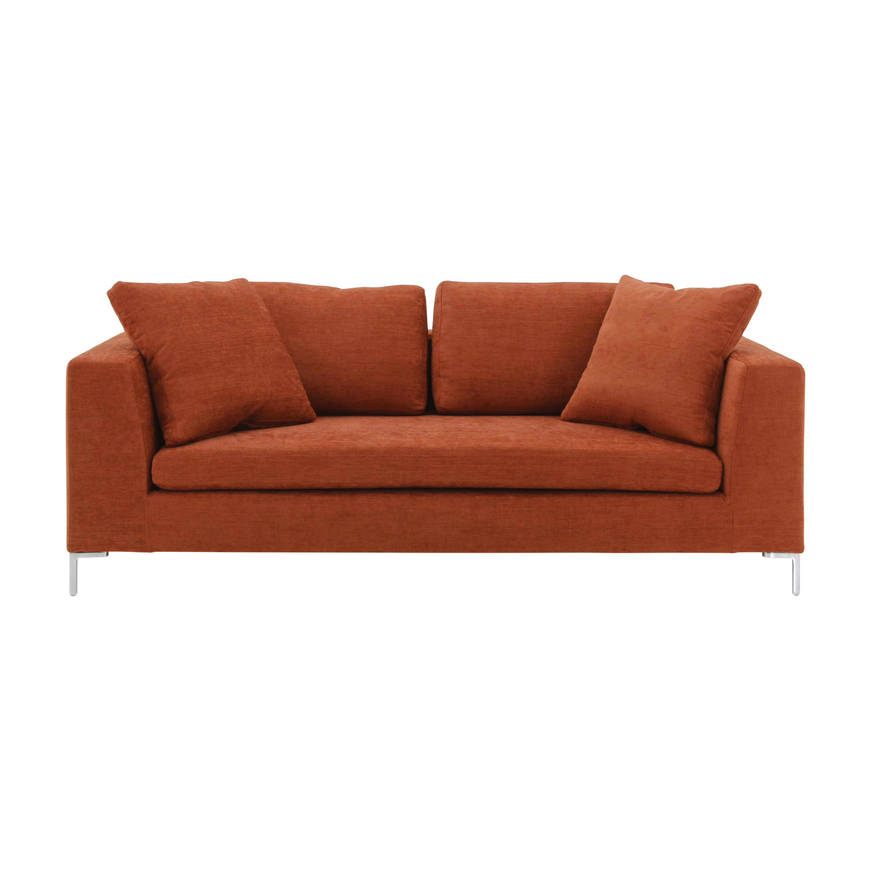 Modern Italian Sofa in Orange Fabric by Sevensedie