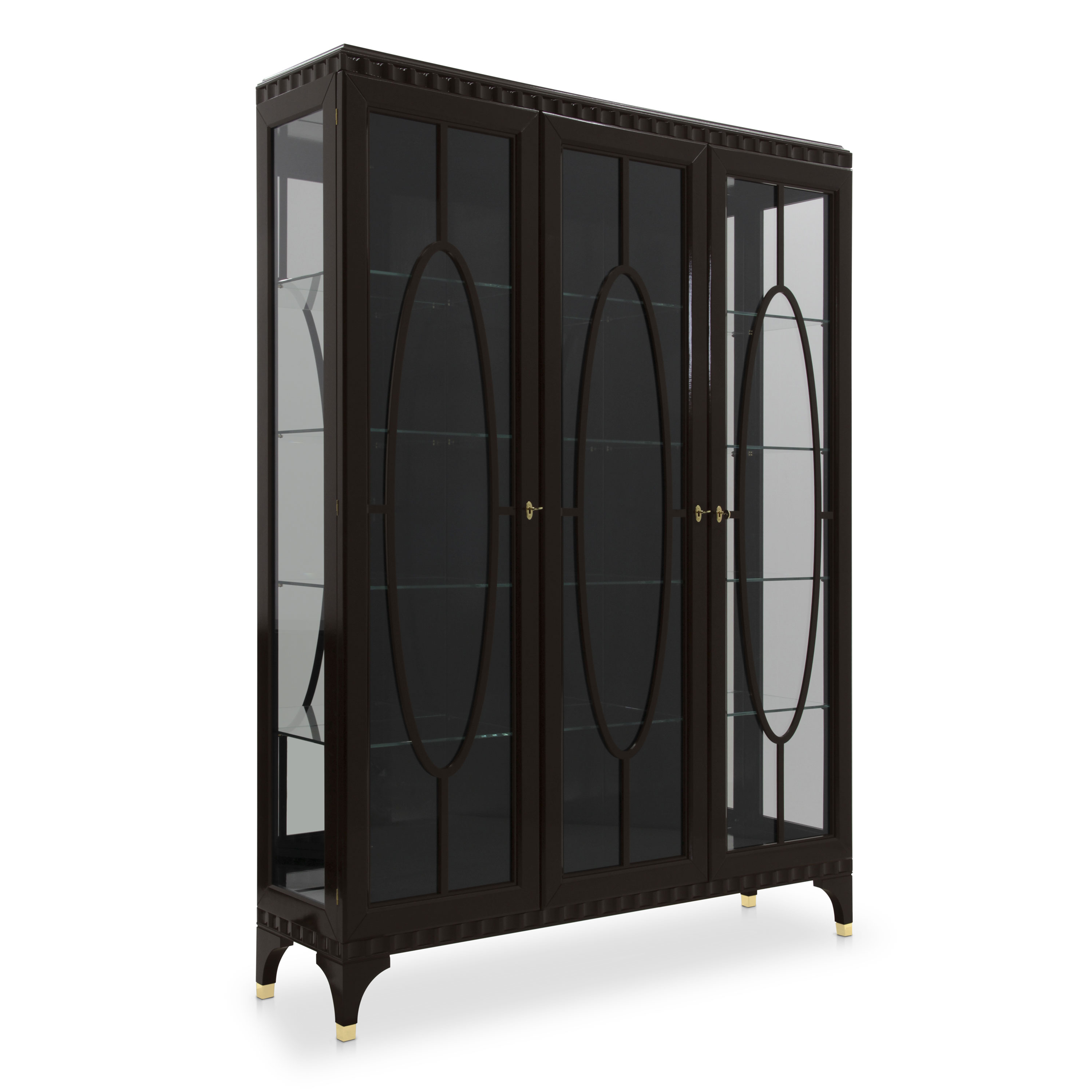 Modern Style Glass Cupboard Made Of Wood Ellipse Sevensedie
