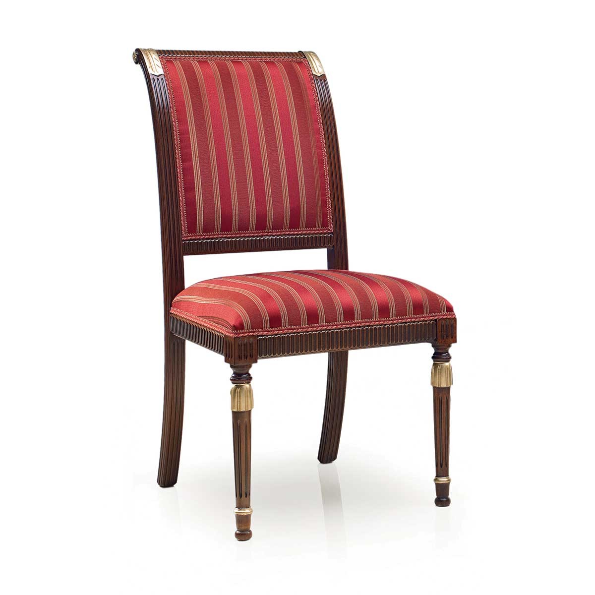Red upholstered classic chair MAGISTRA by Sevensedie in empire style