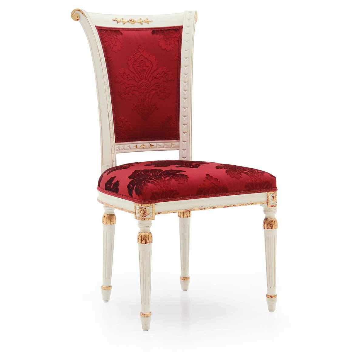 Red upholstered classic chair with wooden frame SVETLANA by Sevensedie in empire style