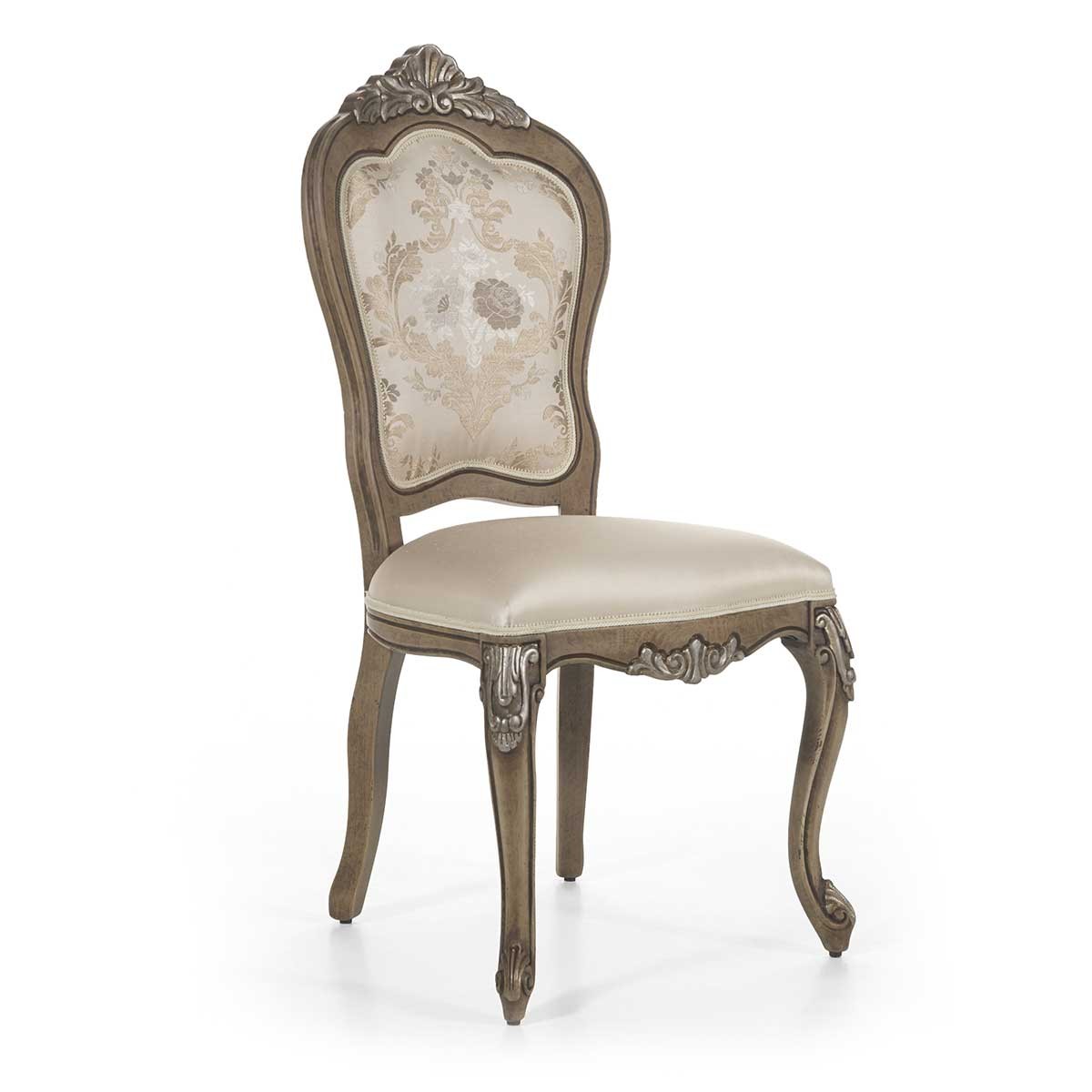 White classic chair CRESTA by Sevensedie in baroque style