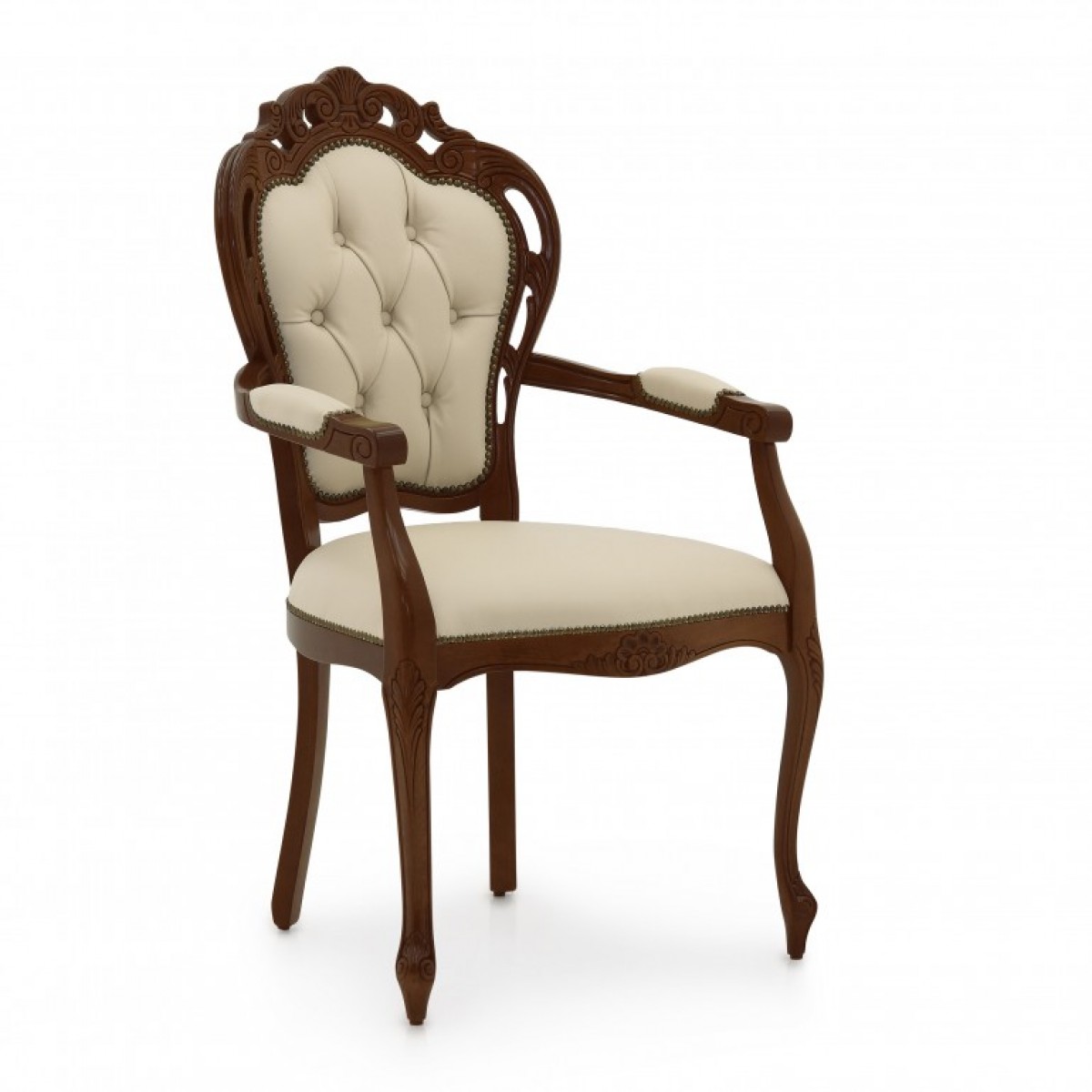 Classic armchair in baroque style with wooden frame TRAFORATA by Sevensedie