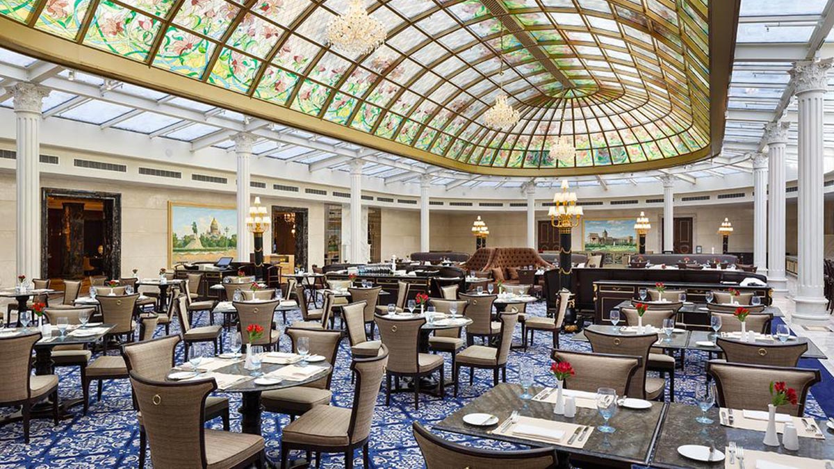 Restaurant of the Lotte hotel in Saint Petersburg. 